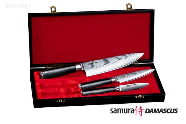 Набор из 3 ножей Samura DAMASCUS SD-0220 в подарочной коробке (нержавеющий дамаск)